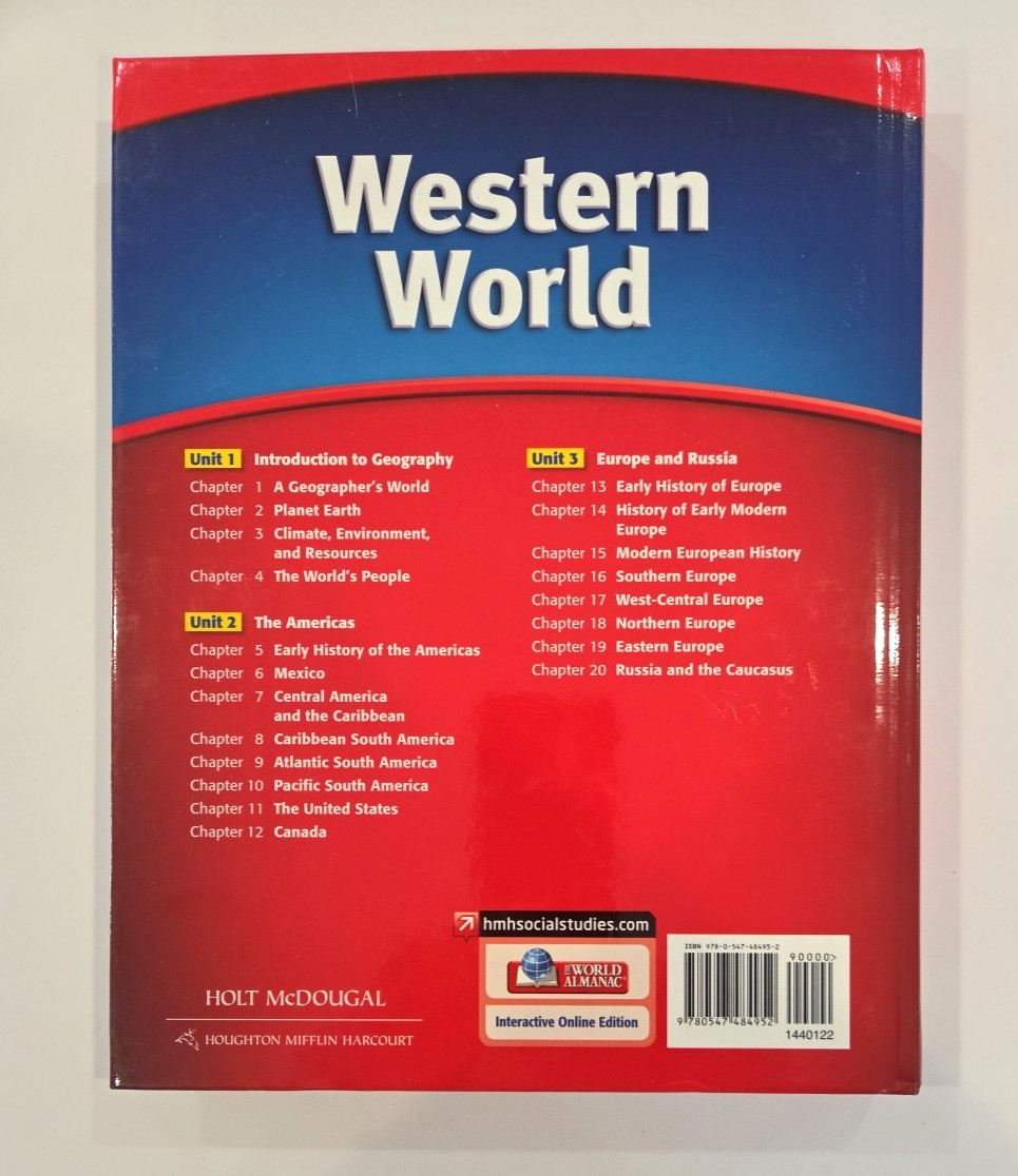 Holt McDougal WESTERN WORLD (History & Geo) Student Textbook, 2012 Grades 6-10