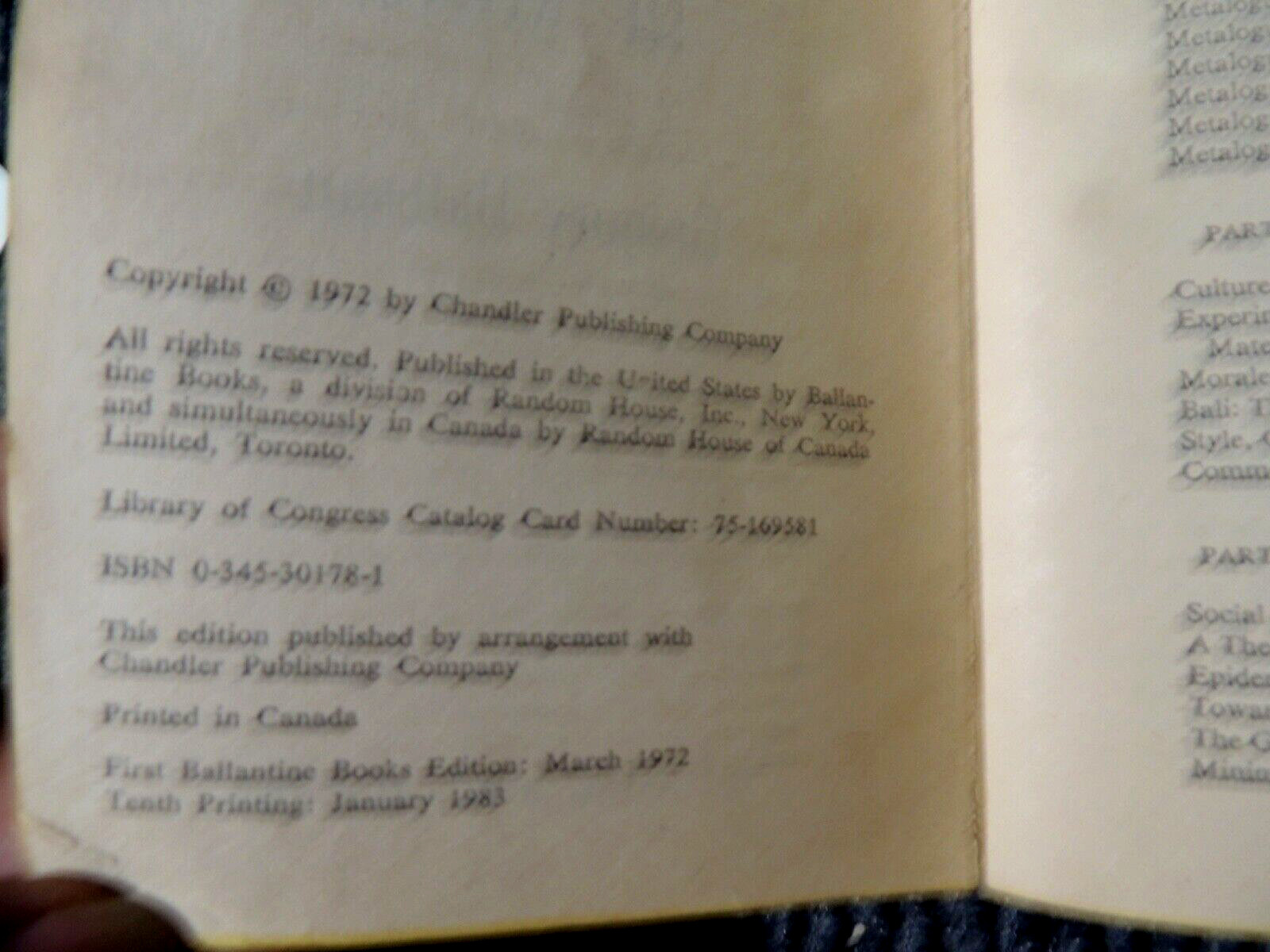 Steps to an Ecology of Mind Gregory Bateson 10th Printing Ballantine Books 1983