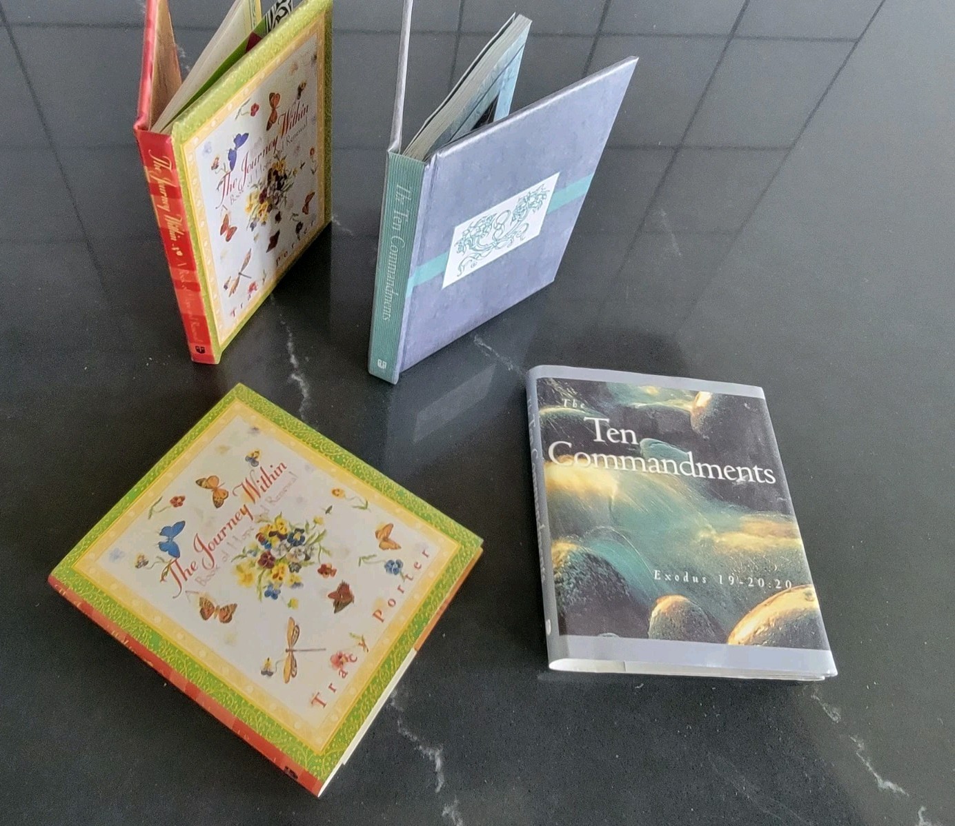 Two 3.5 In Miniature/Travel Books „The Journey Within“ &“The Ten Commandments“
