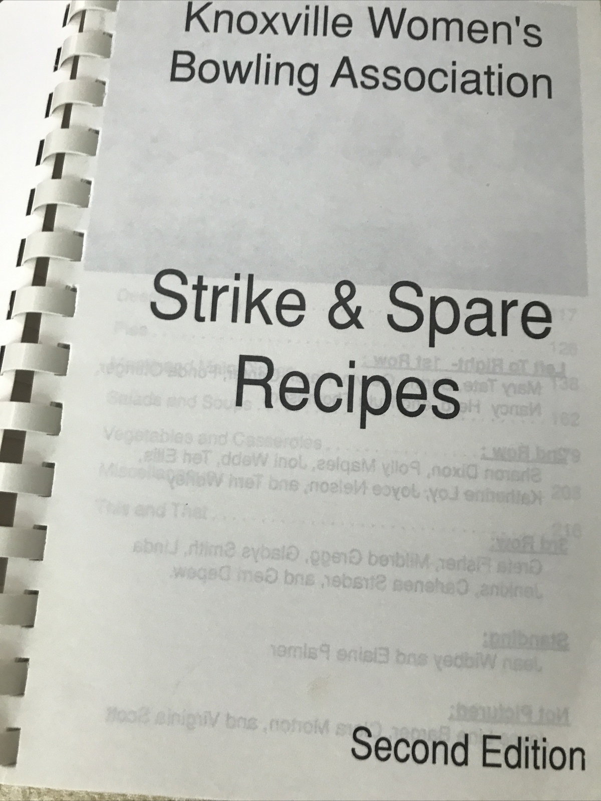 Womens Bowling Association Cookbook 2nd Ed 242 pages Spiral Knoxville TN