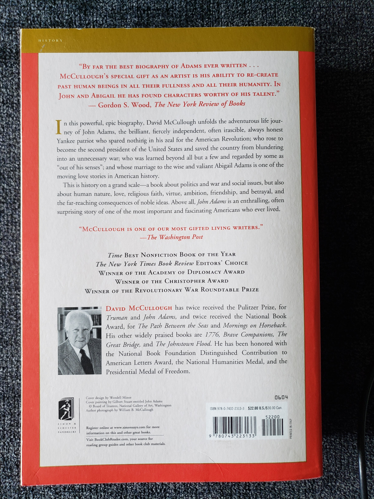 John Adams – Paperback By David McCullough – GOOD