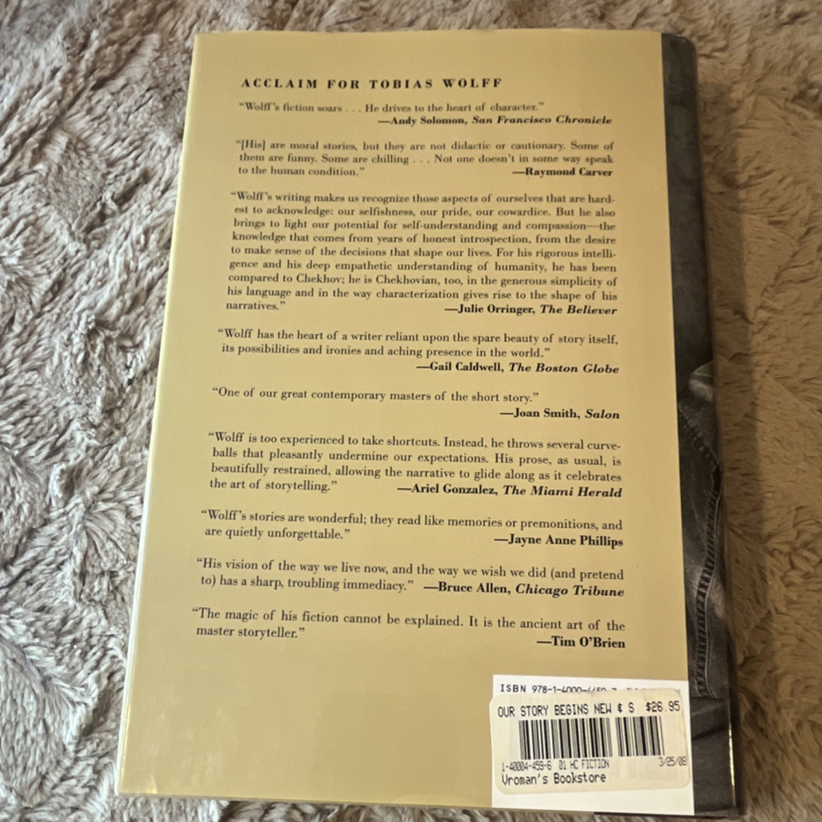 Alfred A. Knopf Our Story Begins by Tobias Wolff, Hardcover 2008 Signed 1st Ed