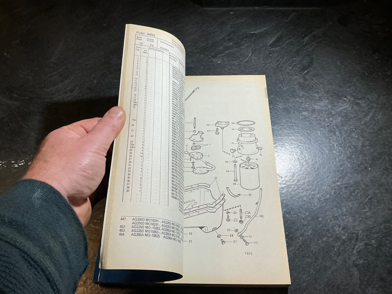 Volvo Penta AQ290A Parts Catalogue GM 5.7L 350 cu. in. V8