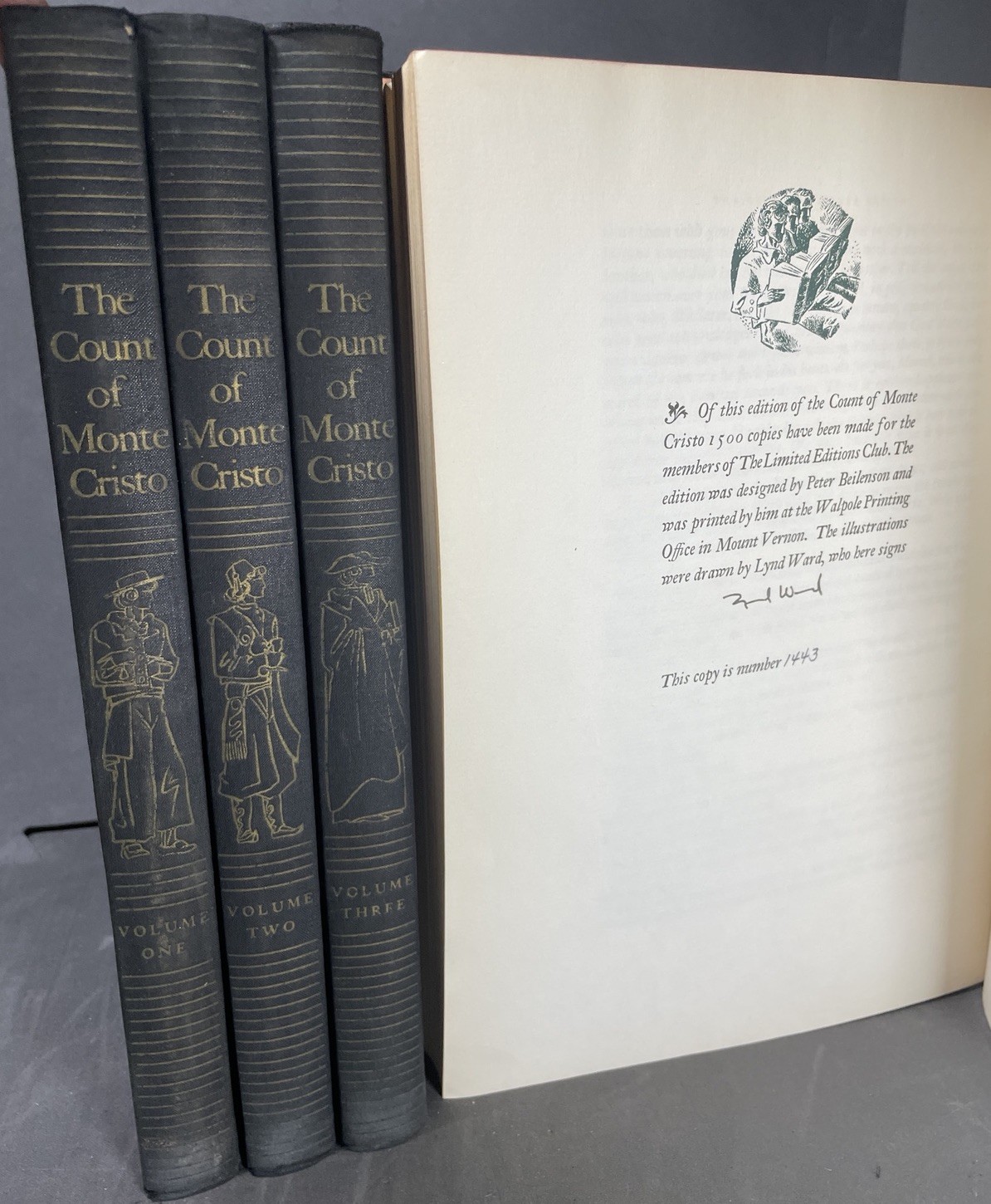 The Count of Monte Cristo Alexander Dumas Limited Editions Club 1941 SIGNED Set