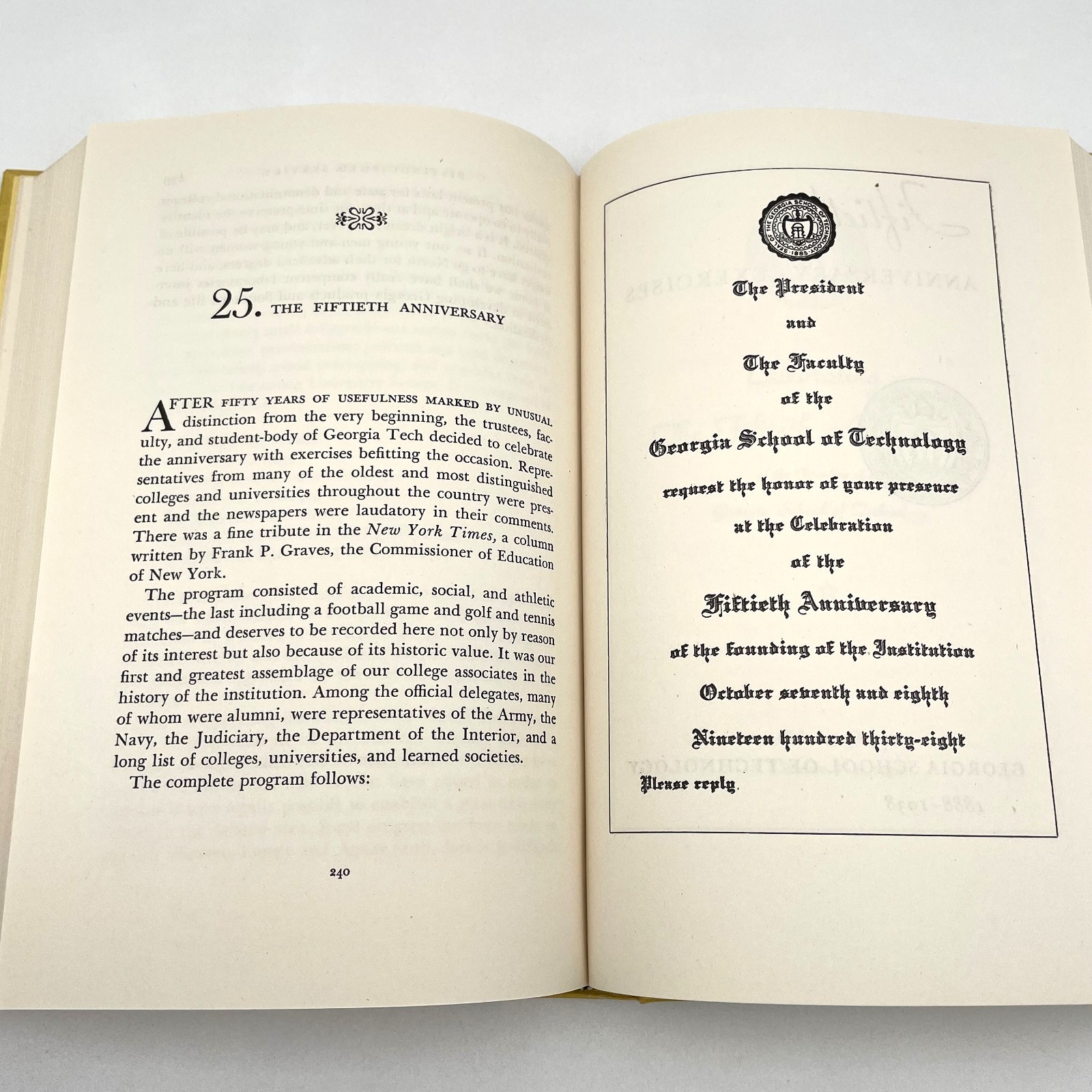 The Story of Georgia Tech 1948 M.L. Brittain First Edition Hardcover Dust Jacket