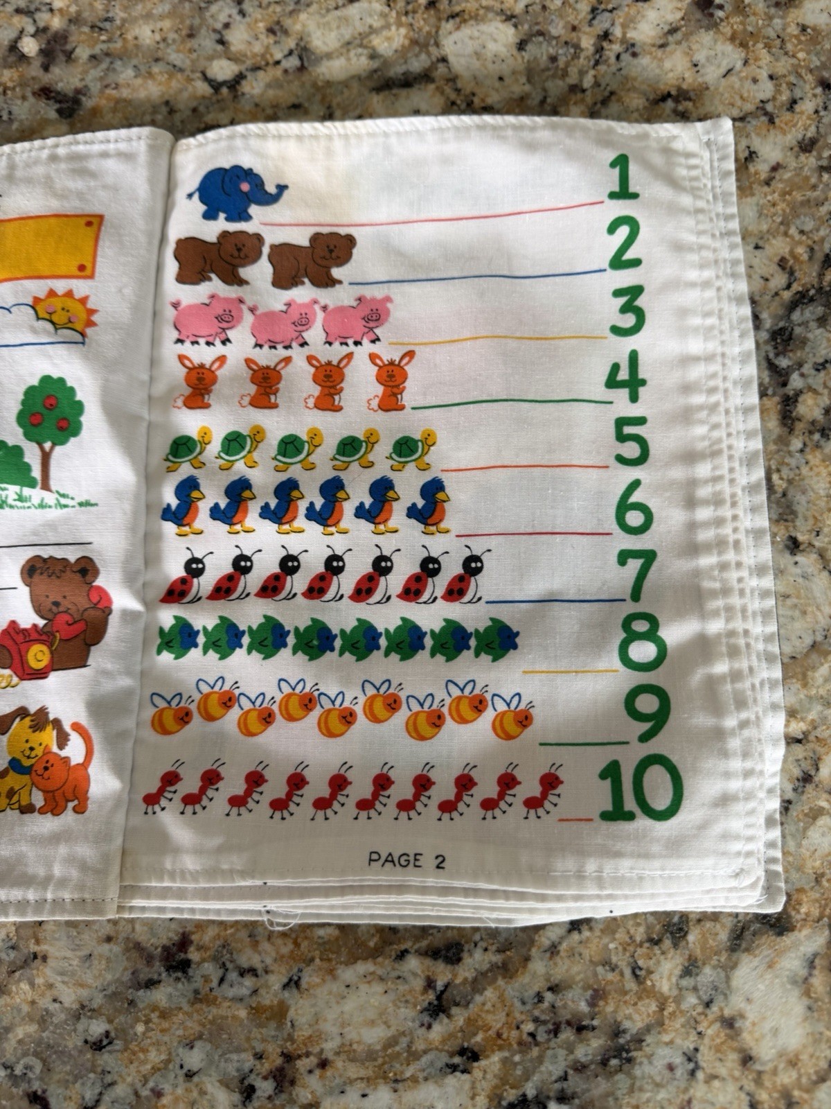 Teacher’s Pets Fabric Learning Book 10.5×8″ Personalized Vintage 1980’s.