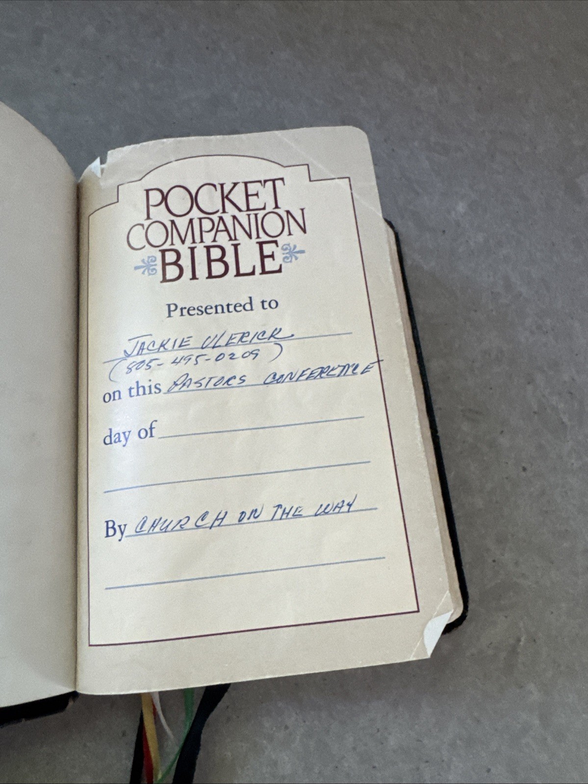 NKJV Pocket Companion Bible by Thomas Nelson #1496S Red Letters Worn Leather