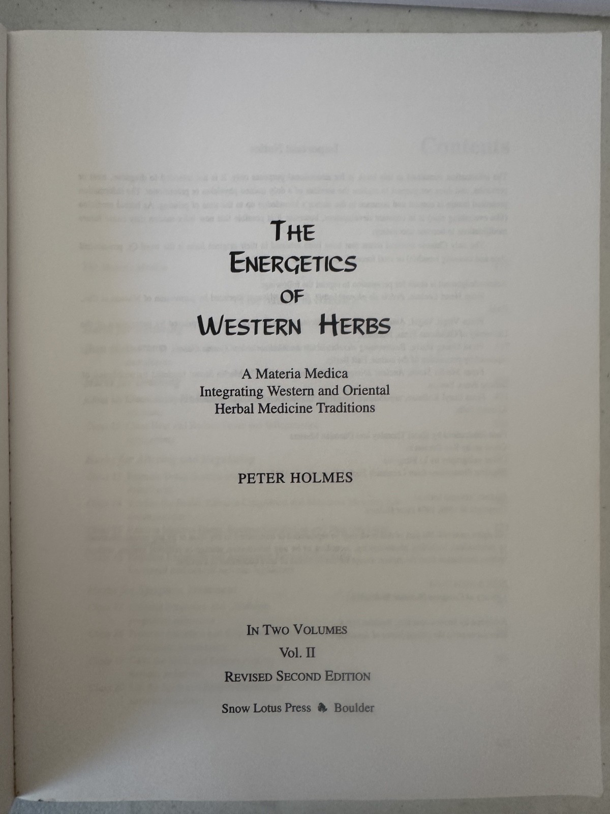Energetics of Western Herbs Vol I II 1 2 Holmes PB set 2nd ed herbs homeopathic