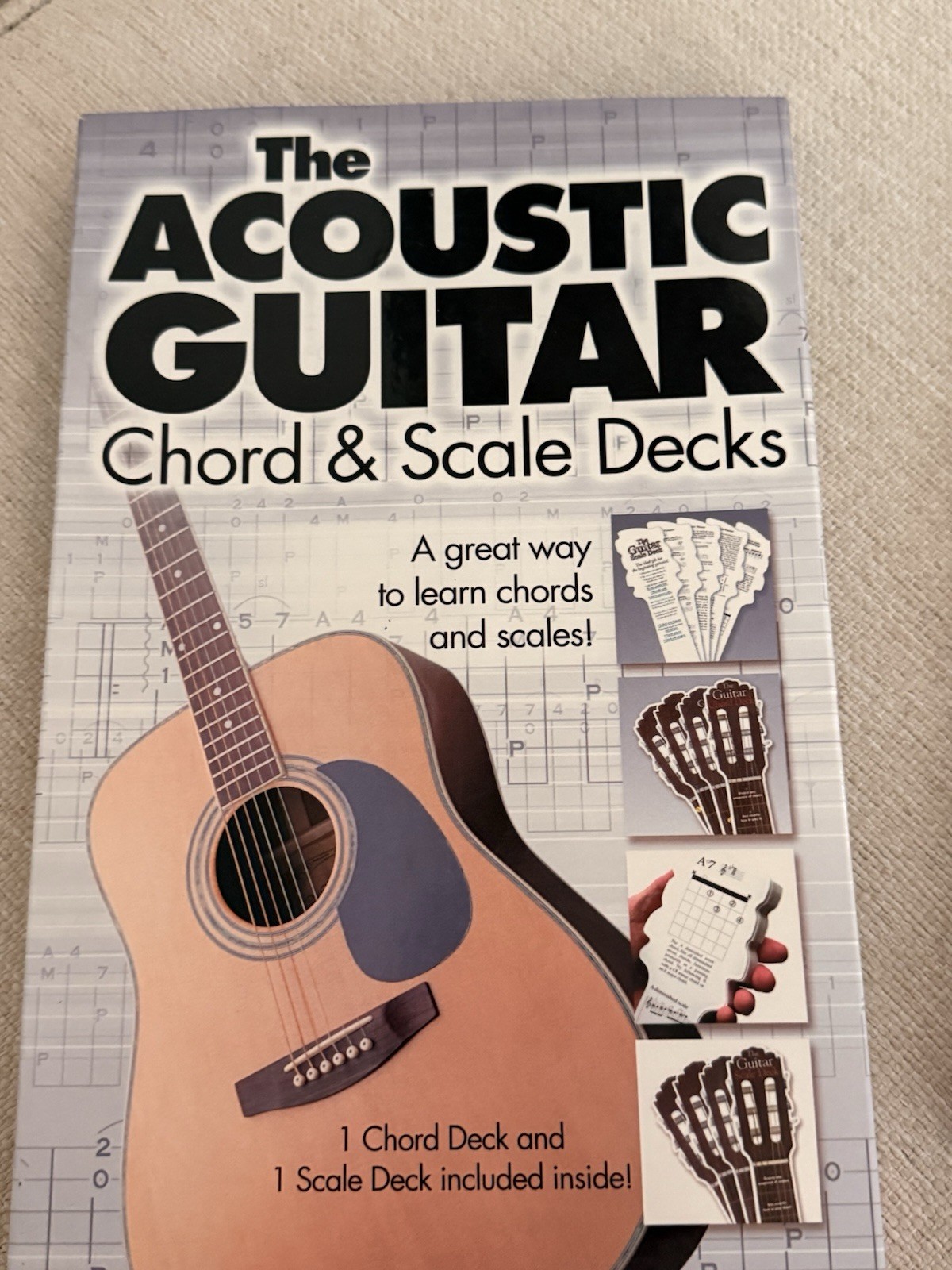 The Acoustic Chord & Scale Decks Open Box .Comes with 2 Decks Cards Fan Out