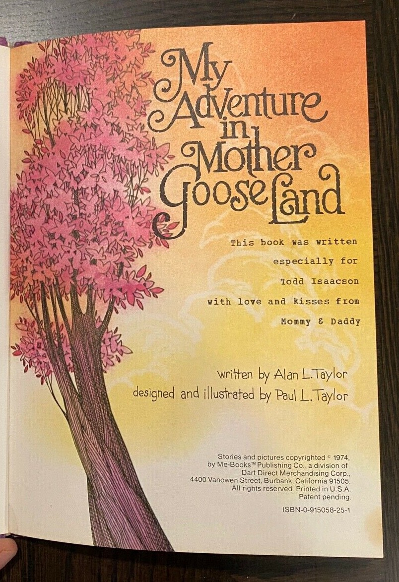MY ADVENTURE IN MOTHER GOOSELAND by Alan Taylor Vintage Children’s 1974