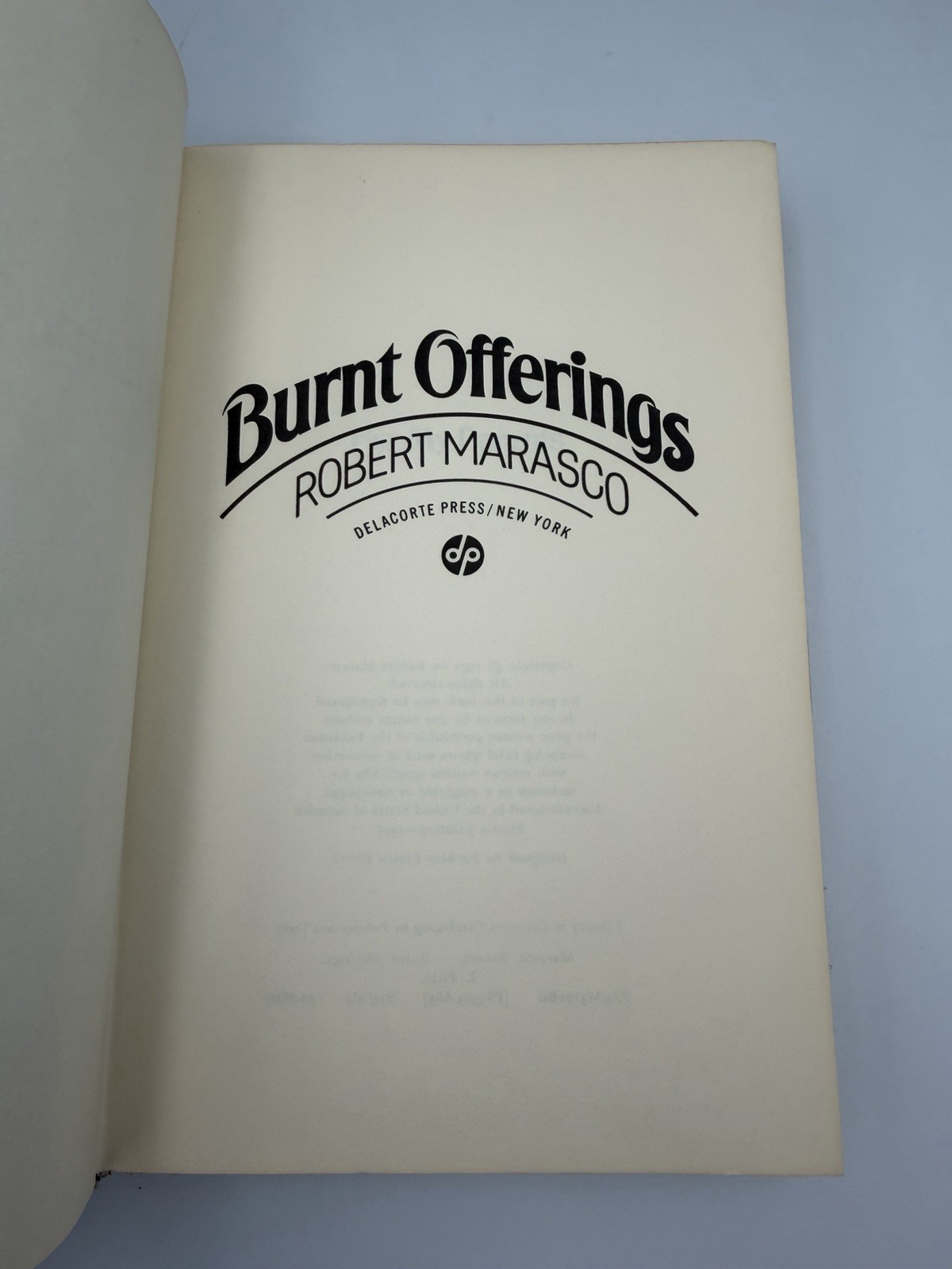 Burnt Offerings by Robert Marasco 1st Edition/2nd Printing HC DJ 1973 Horror