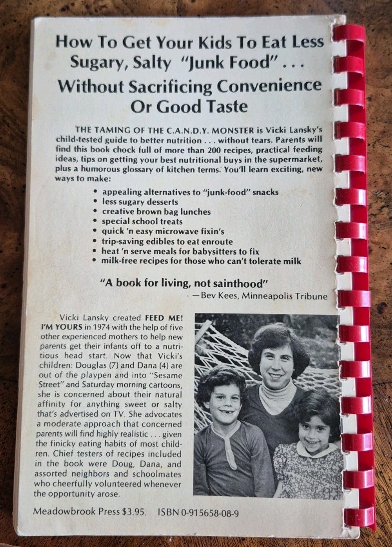 Vintage The Taming of the Candy Monster Cookbook Recipe 1979 By Vicki Lansky