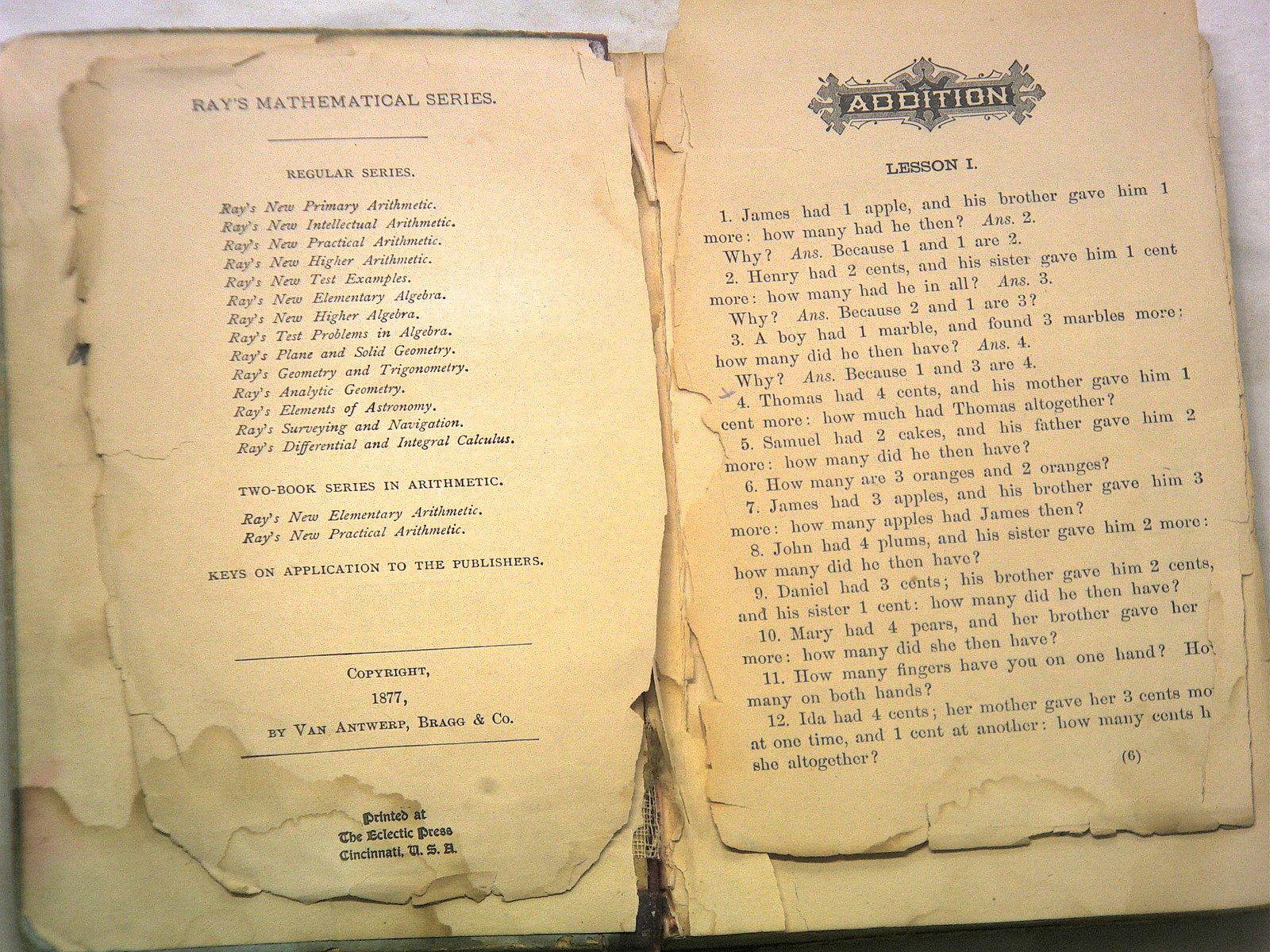Ray’s New intellectual arithmetic by Ray, Joseph[1877][HB][EN]