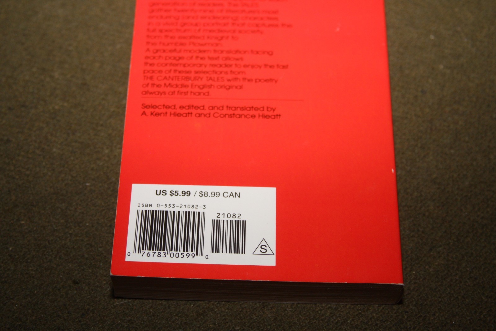 The Canterbury Tales by Geoffrey Chaucer 1981 PB 36th Print Bantam Classic
