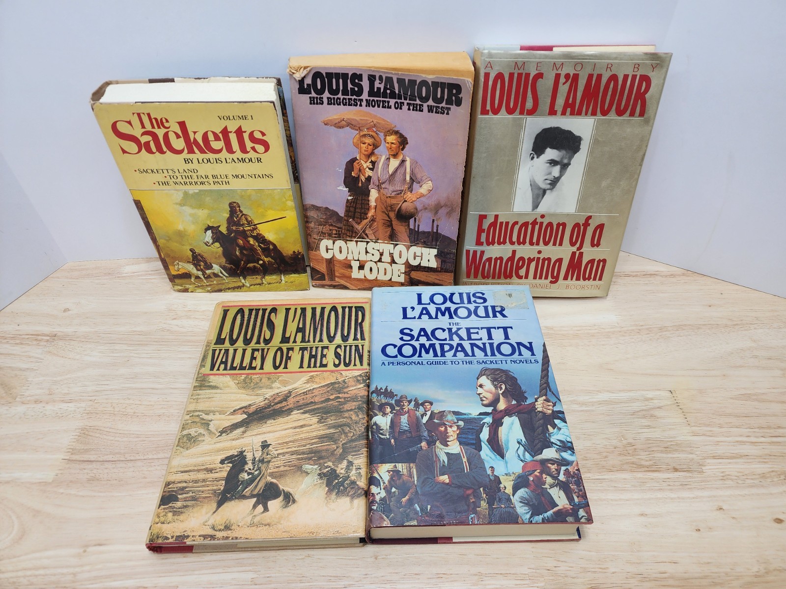 Vtg Lot of 5 Assorted Louis L’Amour Western Books Bantam Sackett
