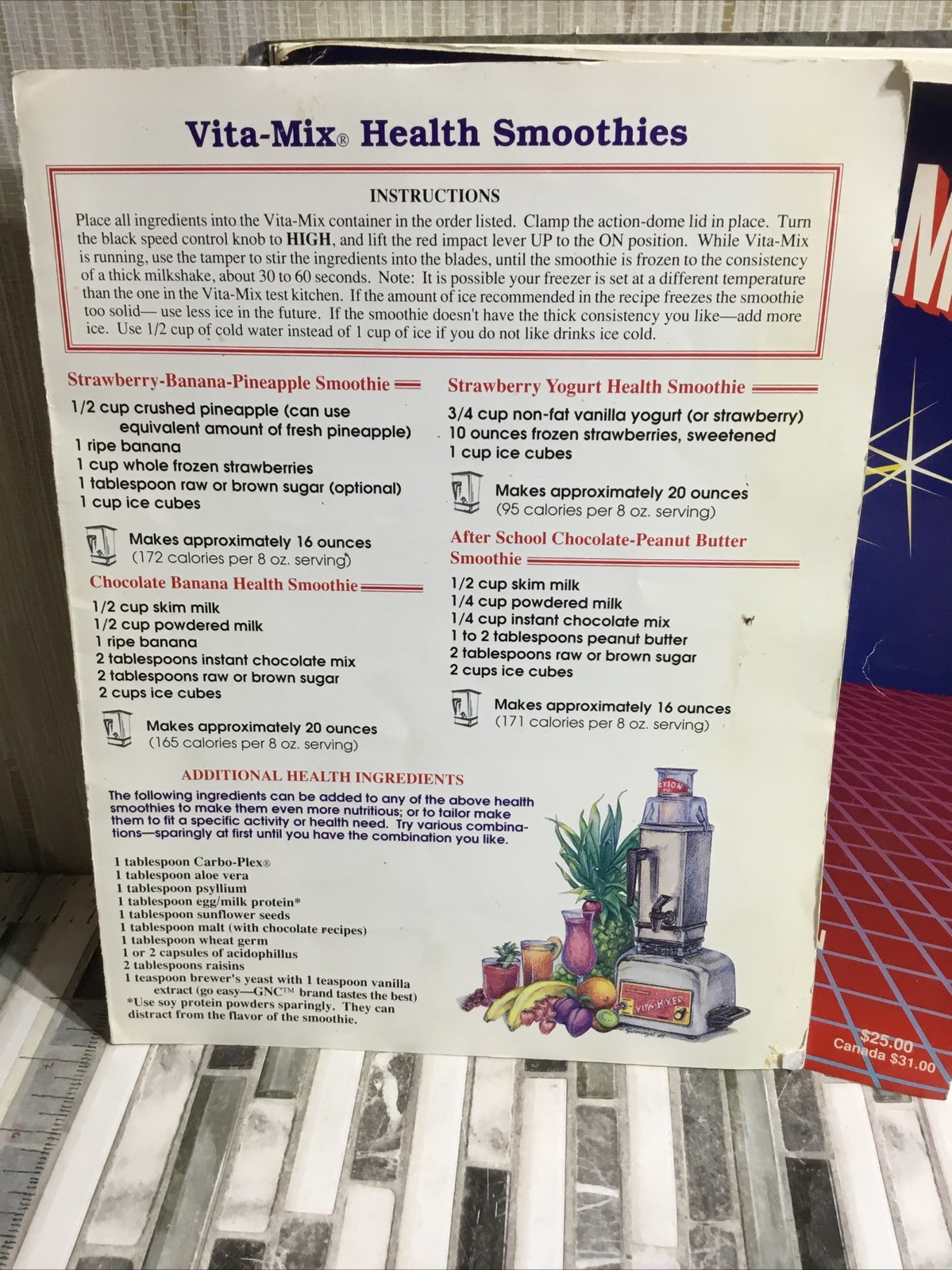The Versatile Vita-Mix Recipe Book Vitamix Foods for Every Occasion 1991 Health