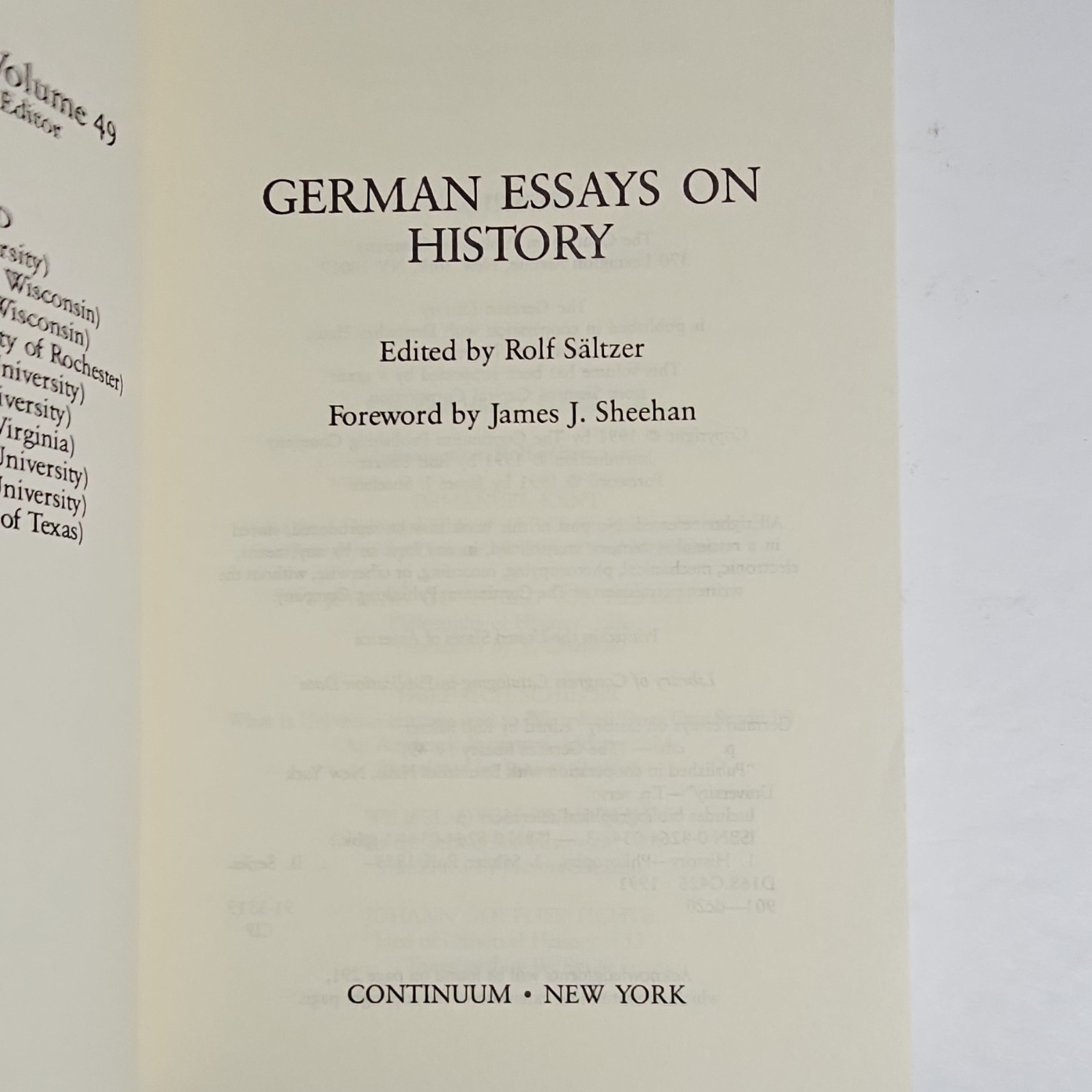 German Library 49: German Essays on History Kant, Herder, Schiller, Hegel, Ranke