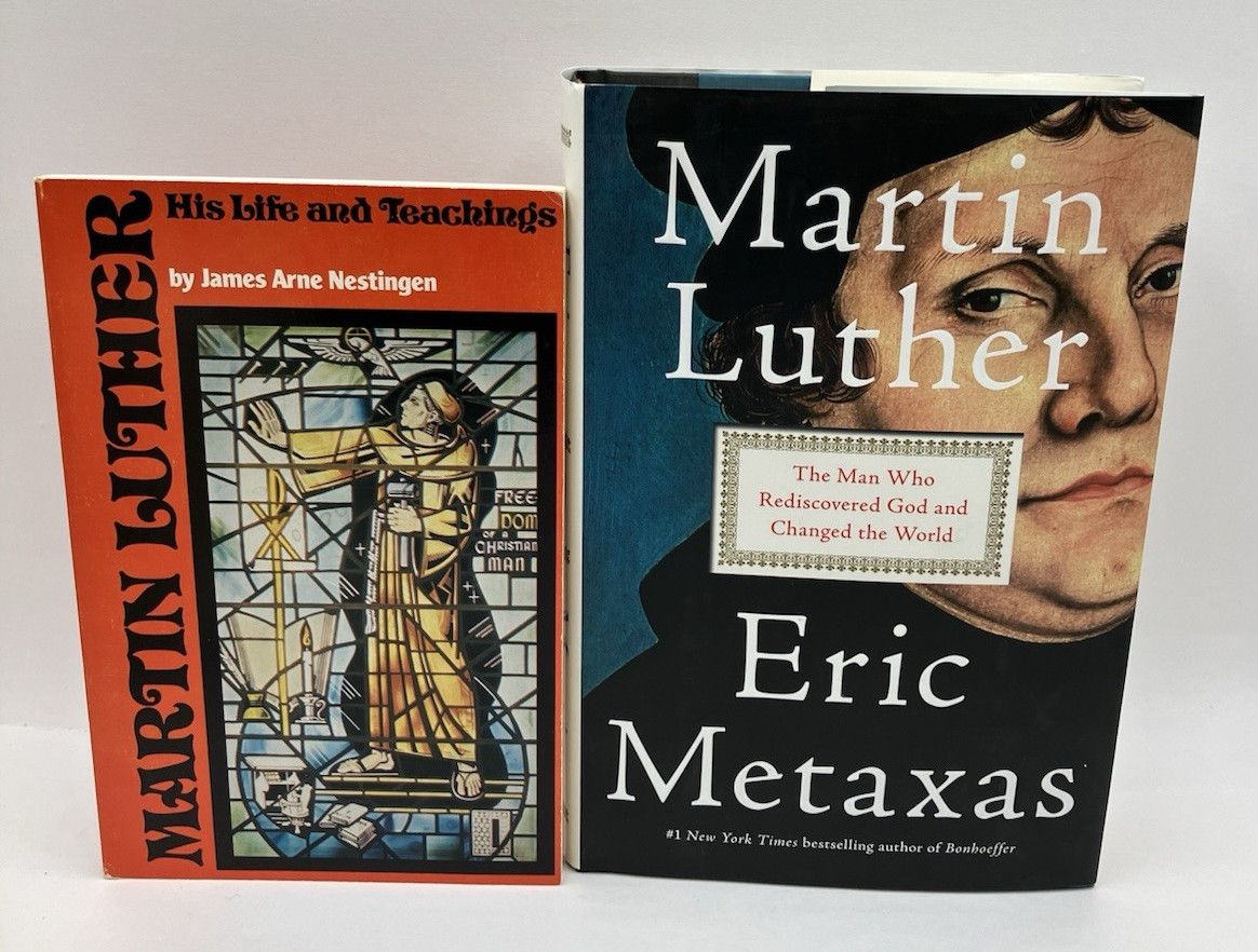 Lot of 2 Books on Martin Luther Life and Teachings PB HC DJ Metaxas Lutheran