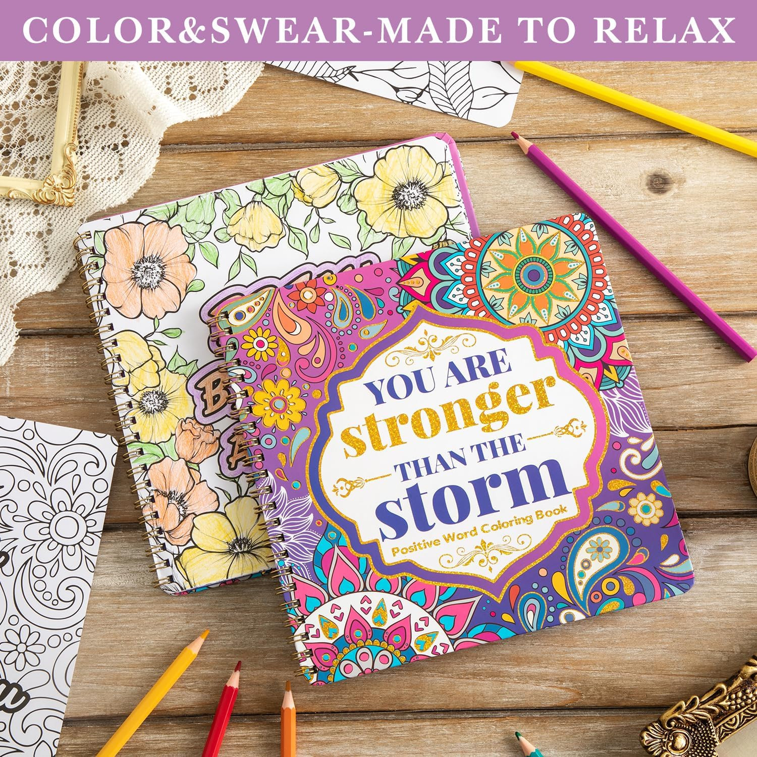 Women’s Coloring Book 30 Pages Inspirational Quotes Coloring Books for Adults to