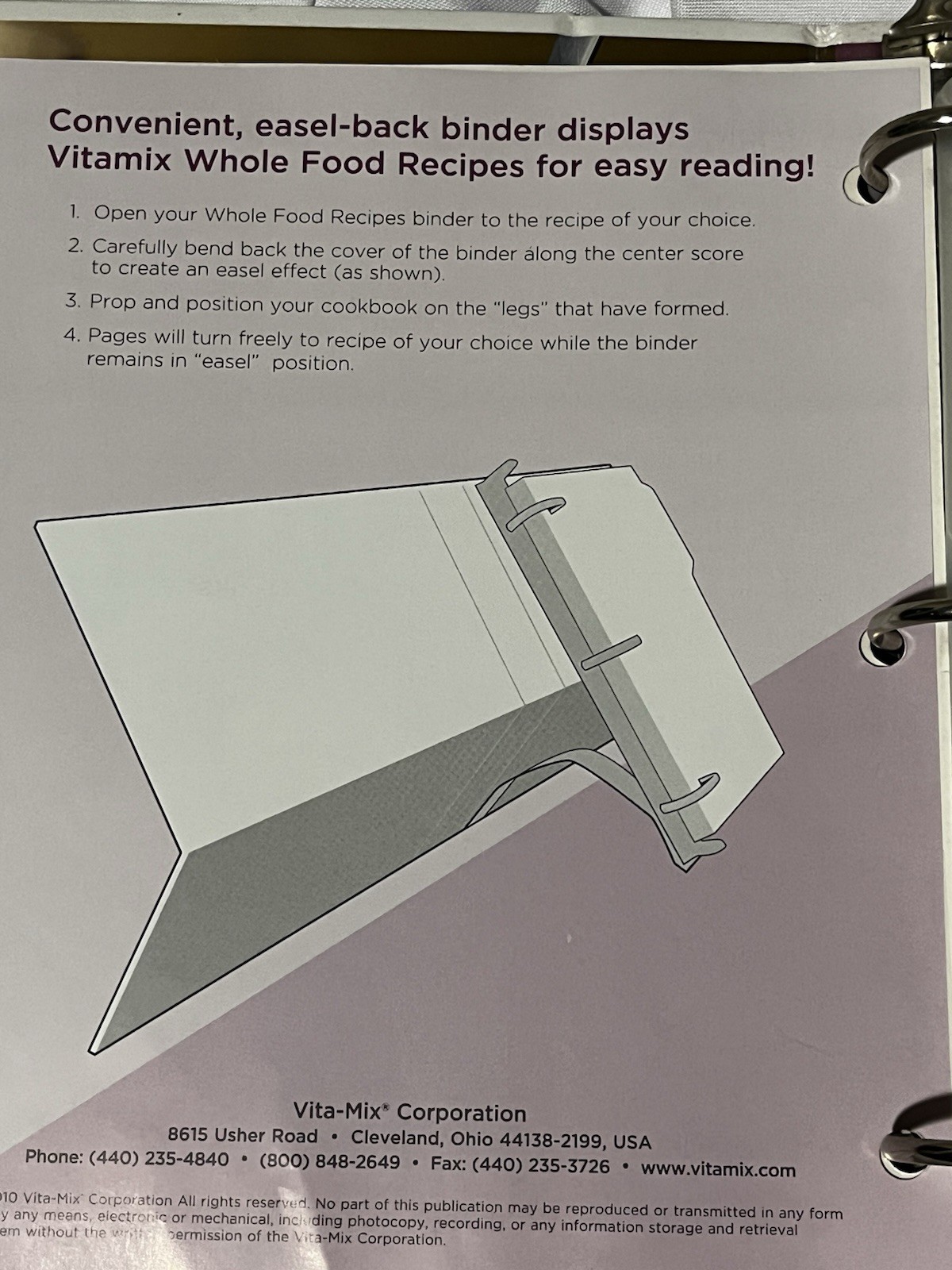 Vita-Mix Whole Food Recipes Ring Binder Cookbook 2011 English