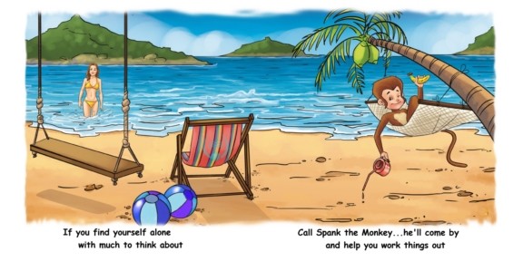 Spank the Monkey Lends a Hand HARD COVER–Physical Book