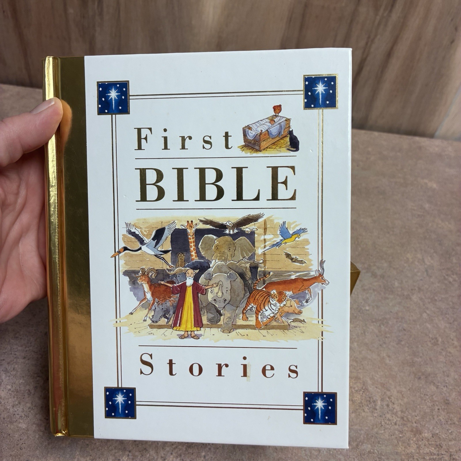 “First Bible Stories” Hardcover Children’s Book W/383 Gold Edge Pages