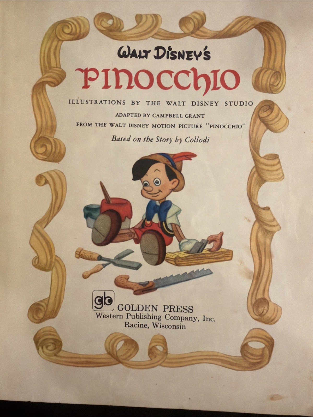 Vintage A Little Golden Book Disney’s Pinocchio 1974 .39 D100 #5929