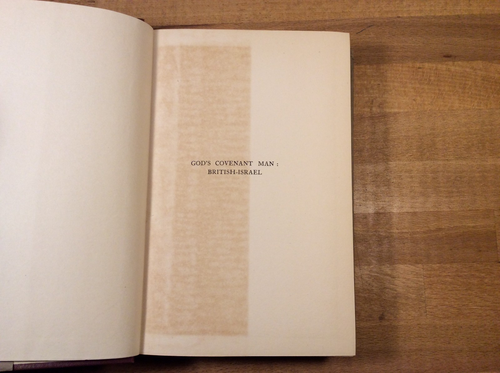 God’s Covenant Man: British-Israel, Odlum, 1927 Hardcover, Covenant Publishing