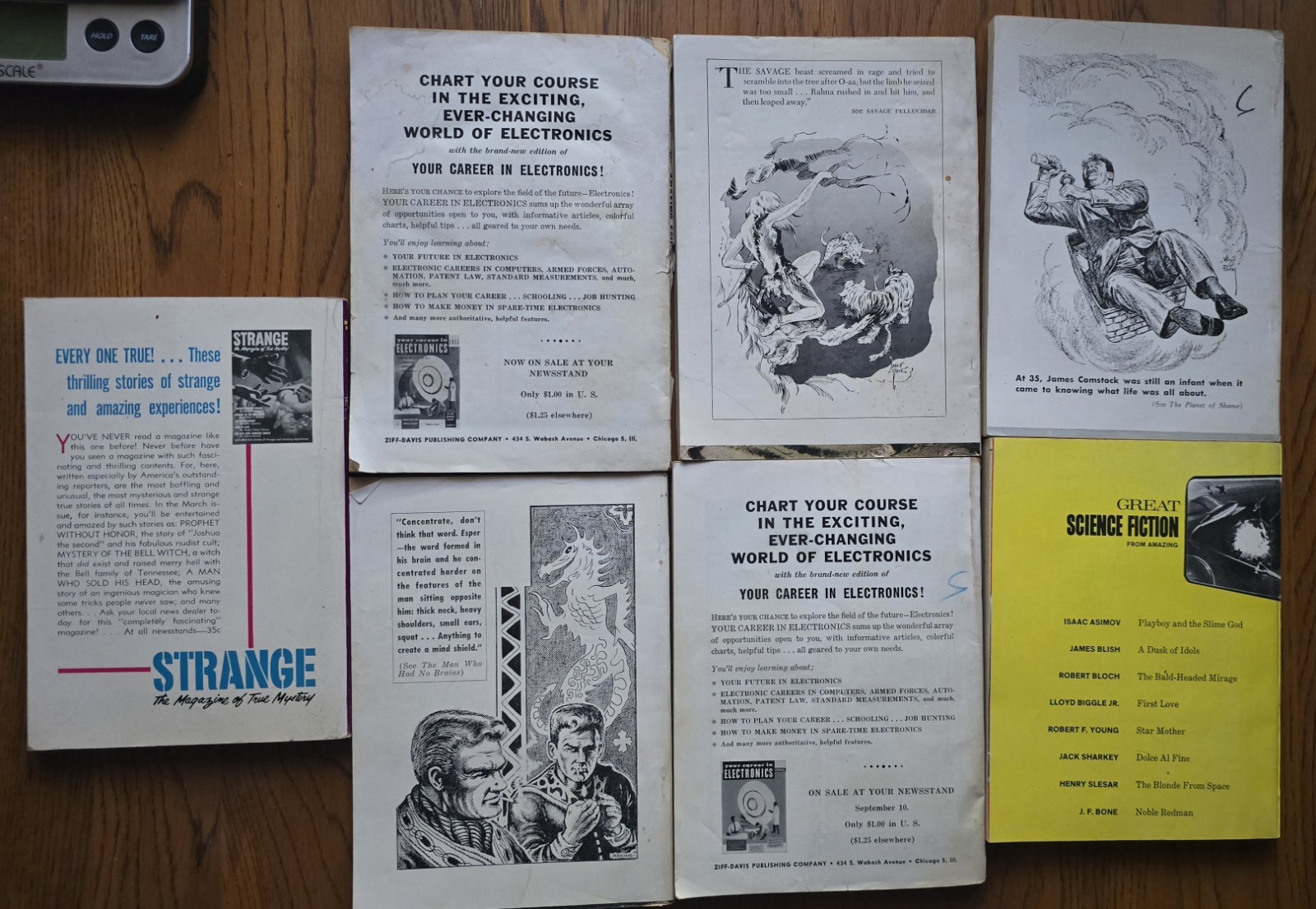 Amazing Stories Fact And Science Fiction 1960s Vintage Sci-Fi pulp magazine Lot
