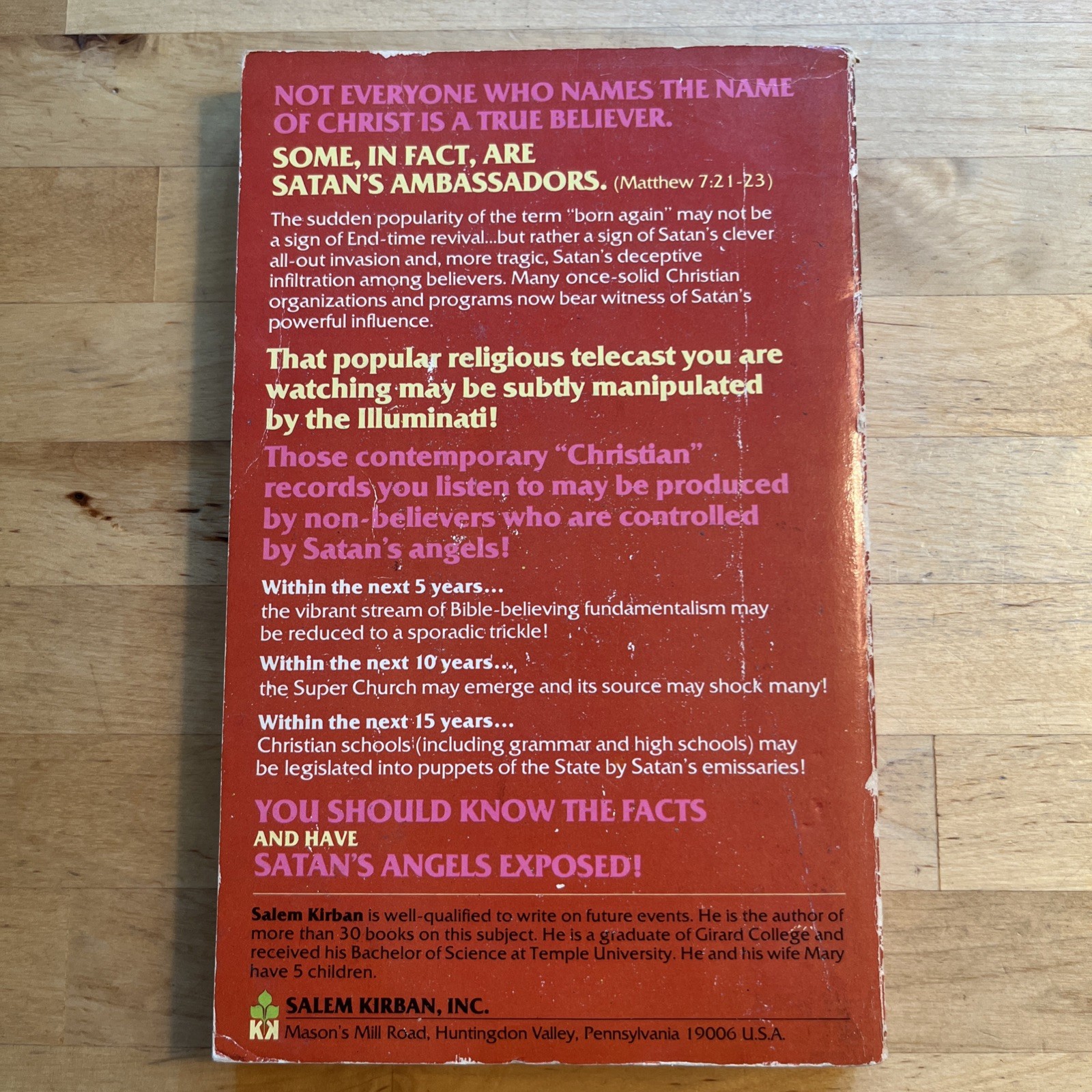 Satan’s Angels Exposed Salem Kirban 1981 Builderberg Illuminati Druid Witchcraft