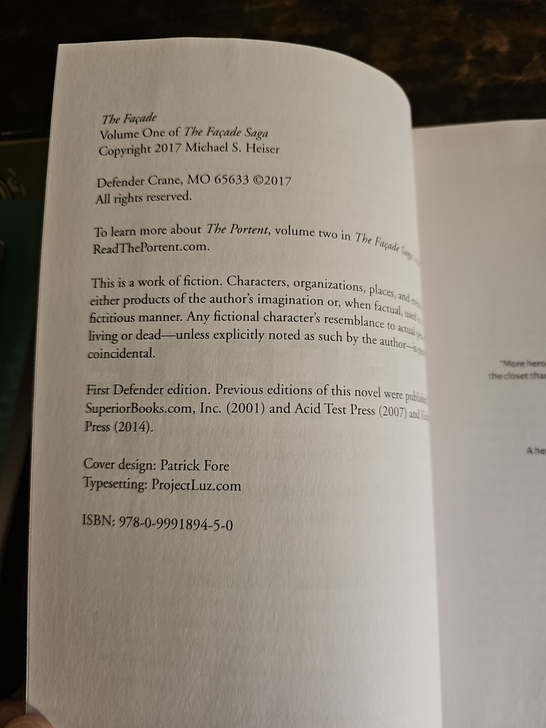 The Facade By Michael S. Heiser 2017 First Defender Edition