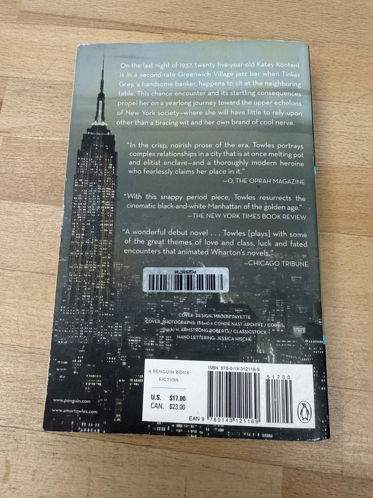 Signed! Rules of Civility : A Novel by Amor Towles