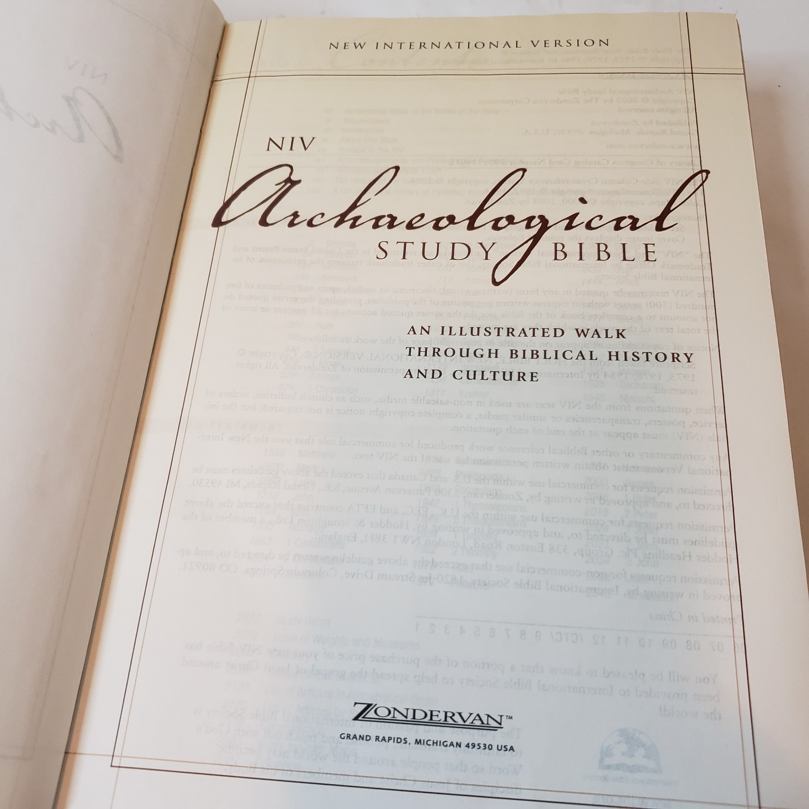Zondervan Archaelogical Study Bible NIV Hardcover Book W/Software Disc 2005