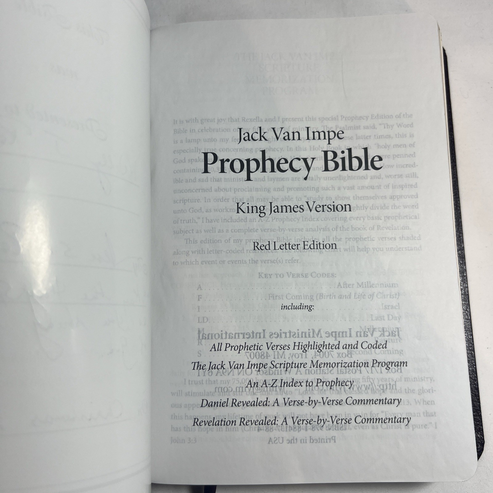 The Jack Van Impe Prophecy Bible New 3rd Edition – King James Version – NIB