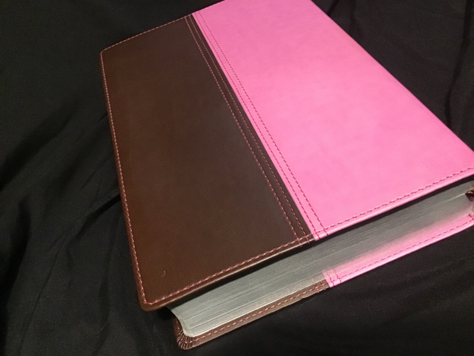 NIV & KJV Side-By-Side Bible Large Print Orchid/Chocolate Italian Duo-Tone