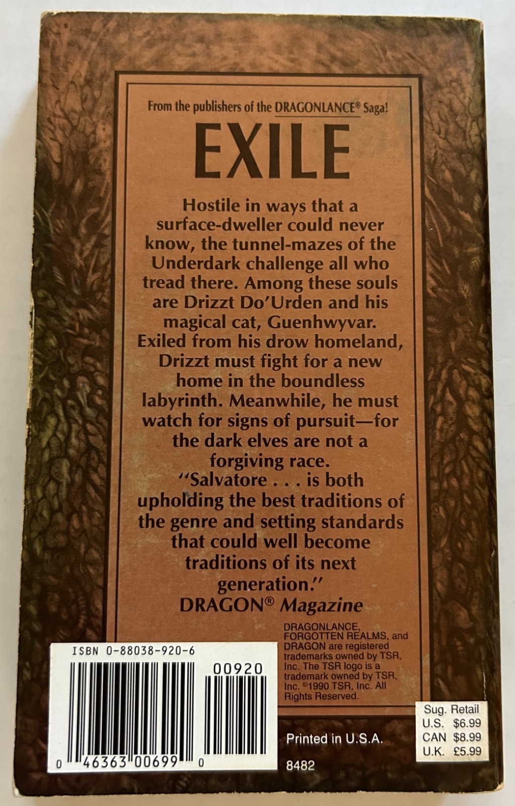 The Dark Elf Trilogy – Forgotten Realms – TSR, Inc. – R.A. Salvatore