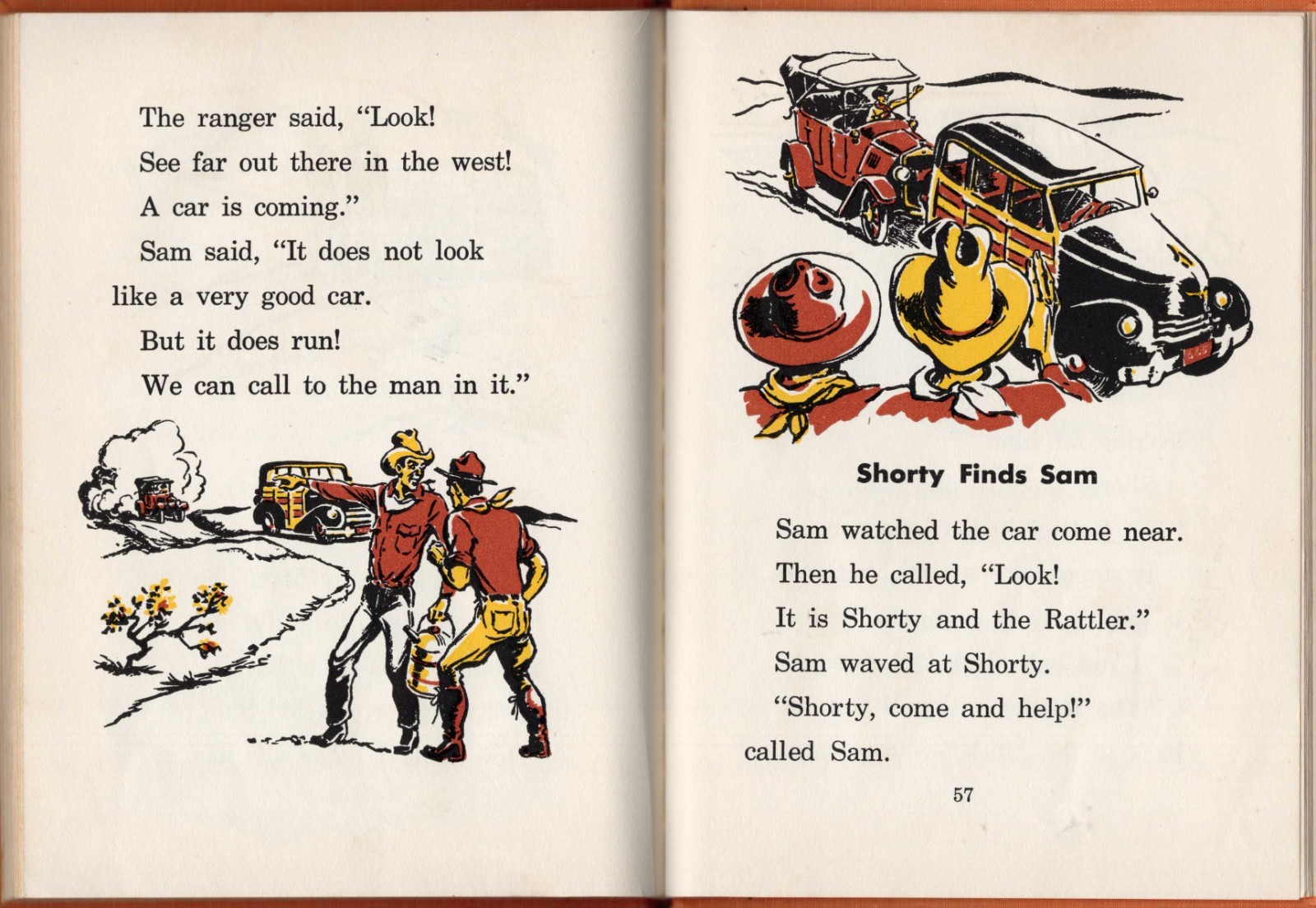 COWBOY SAM AND SHORTY, EDNA WALKER CHANDLER, HARDCOVER, EARLY READER, 1953