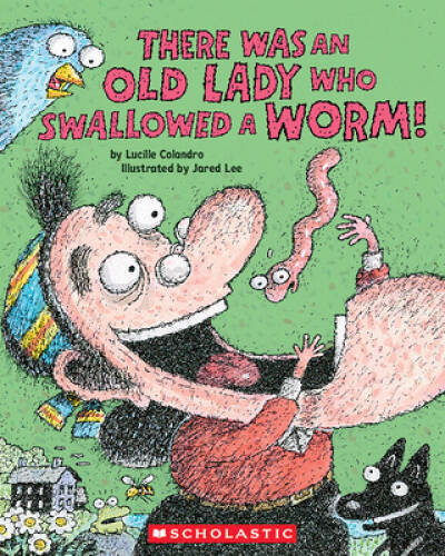There Was an Old Lady Who Swallowed a Worm – Paperback – GOOD