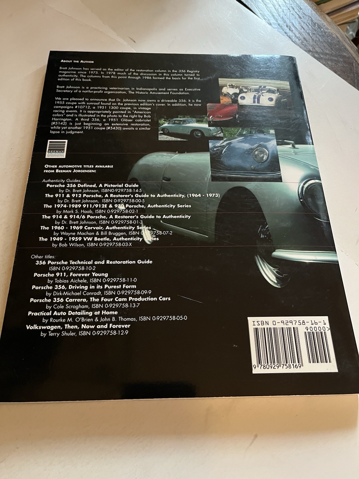 356 PORSCHE: Restorers Guide to Authenticity Dr. B. Johnson TPB Revised 1997 1st