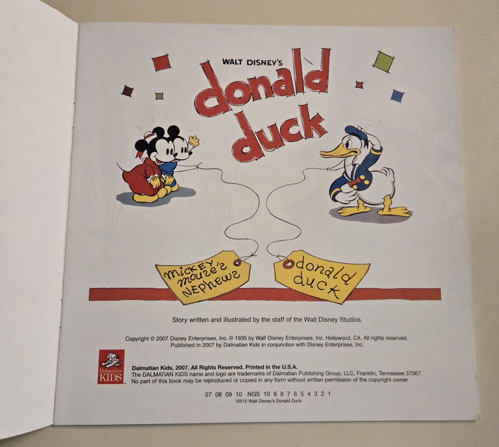 Donald Duck Book, 2007, Reprint of 1st DD Book Fr 1935, 24 Pgs, New Paperback