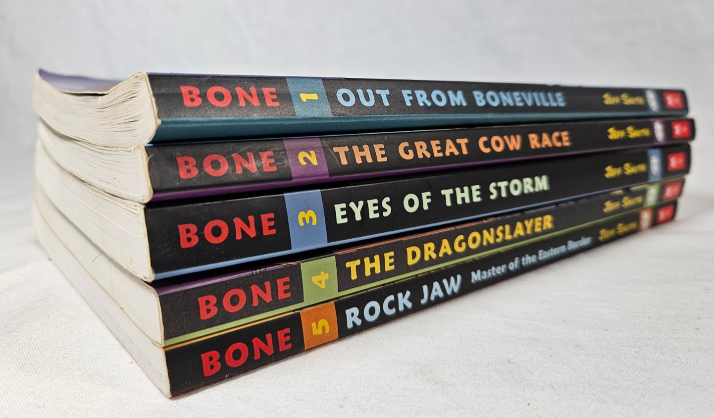 Bone Jeff Smith Scholastic Graphic Novel TPB Lot Volumes 1 2 3 4 5 1-5