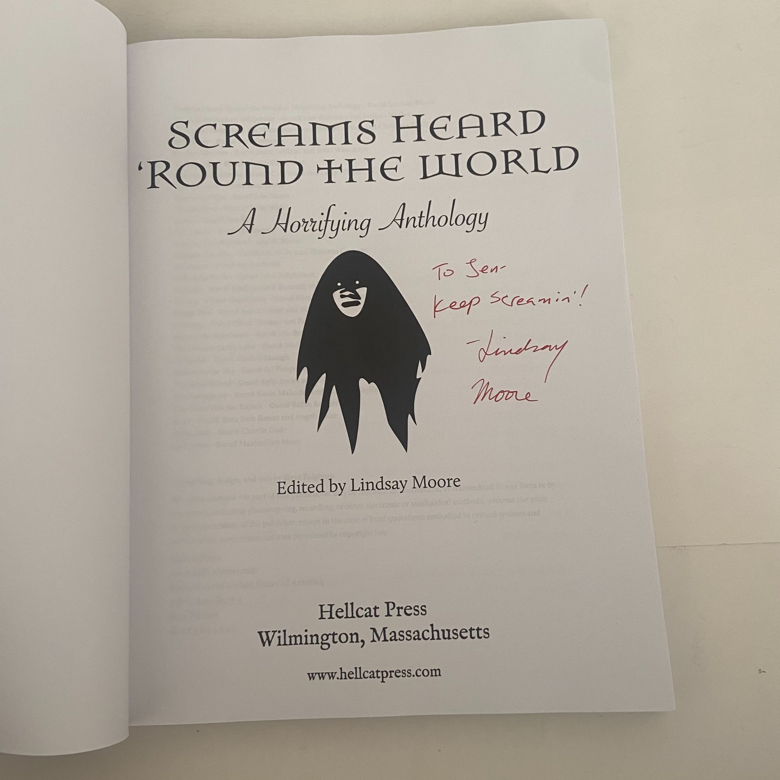 Screams Heard Round the World Paperback 2018 Lindsay Moore Signed Hellcat Press