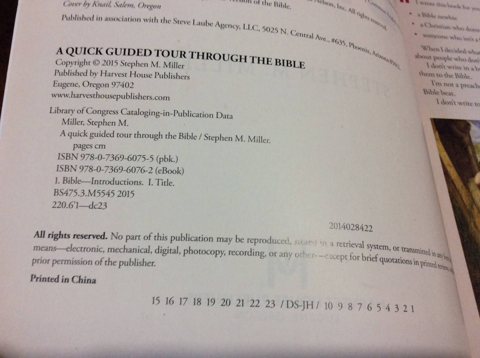A QUICK GUIDED TOUR THROUGH THE BIBLE: EXPERIENCE THE By Stephen M. Miller PB VG