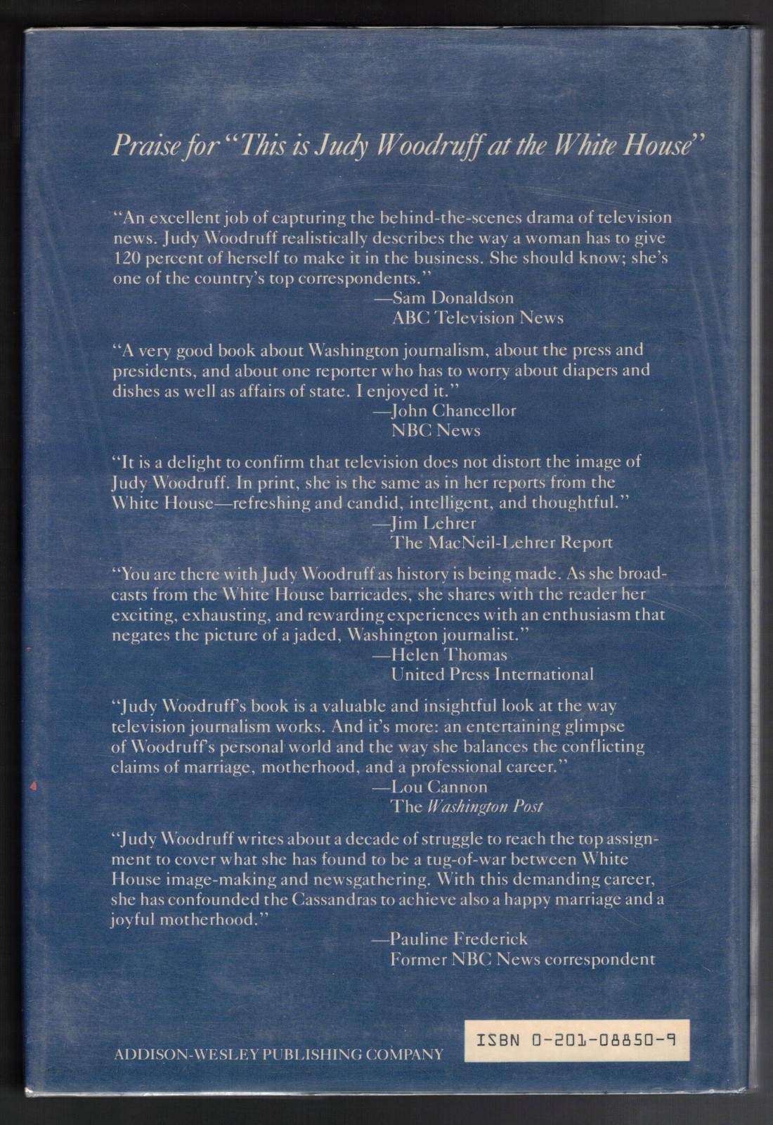 This Is Judy Woodruff At The White House by Judy Woodruff, 1982 1st Ed. VTG HC