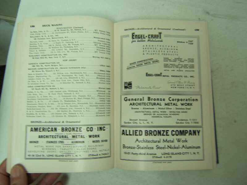 Contractors Register Building & construction New York New Jersey 1950 Book HB