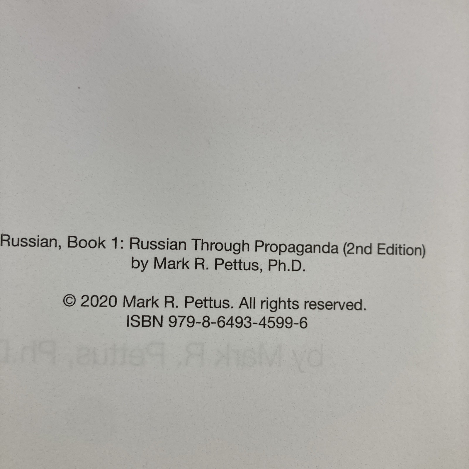 Russian Through Propaganda Book 1 2nd Ed SC Mark R Pettus 2020 Self Published