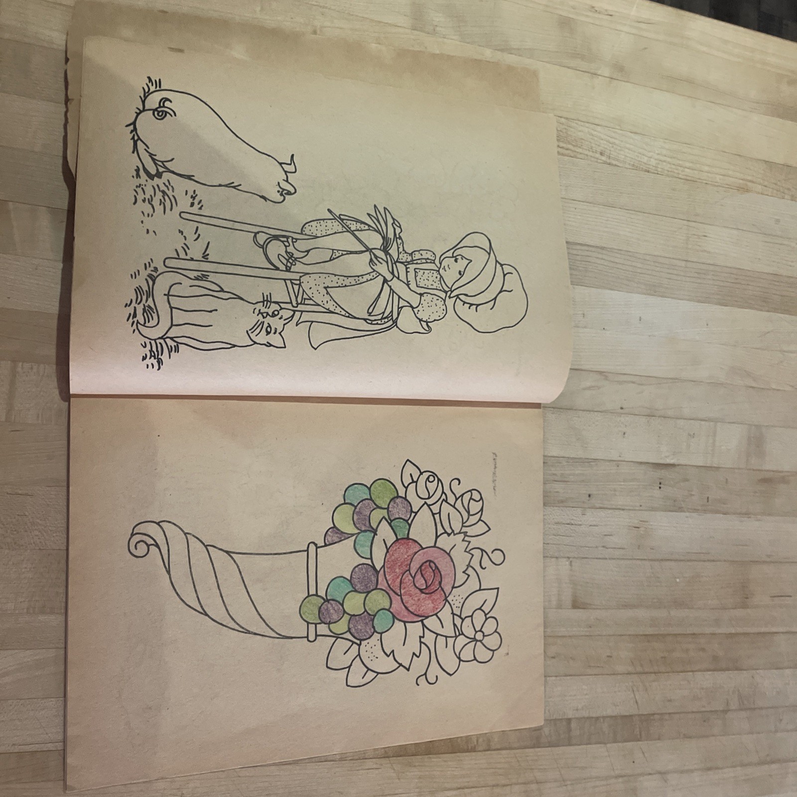 Holly Hobbie Nature Friend Coloring Book Vtg Aged Pages 1976 Slightly Distressed