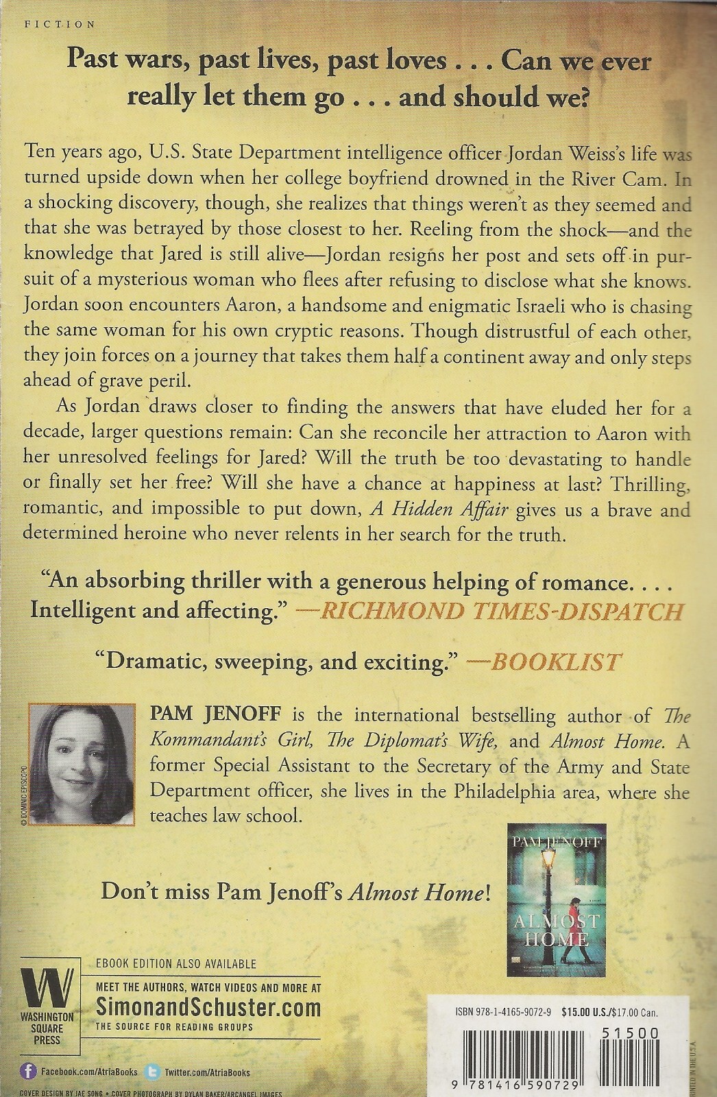 A Hidden Affair by Pam Jenoff (2011 Washington Square/Simon and Schuster)