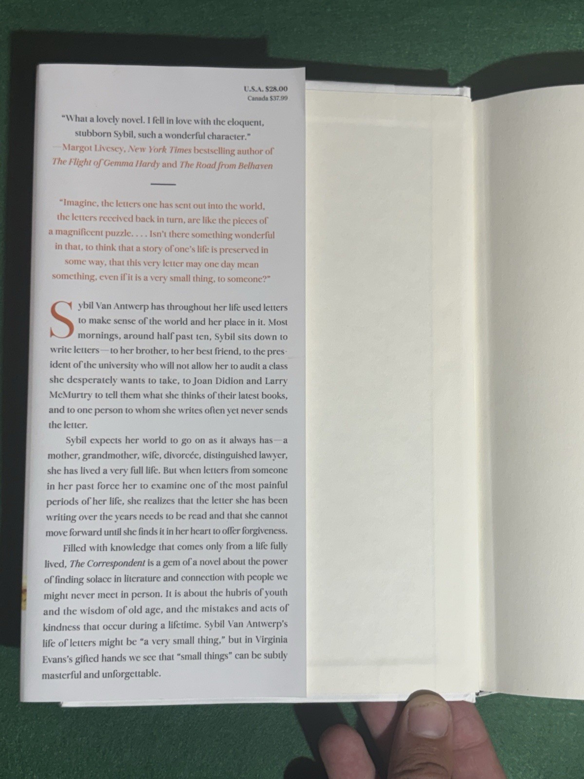Virginia Evans The Correspondent: A Novel Hardcover 2025 Epistolary Fiction
