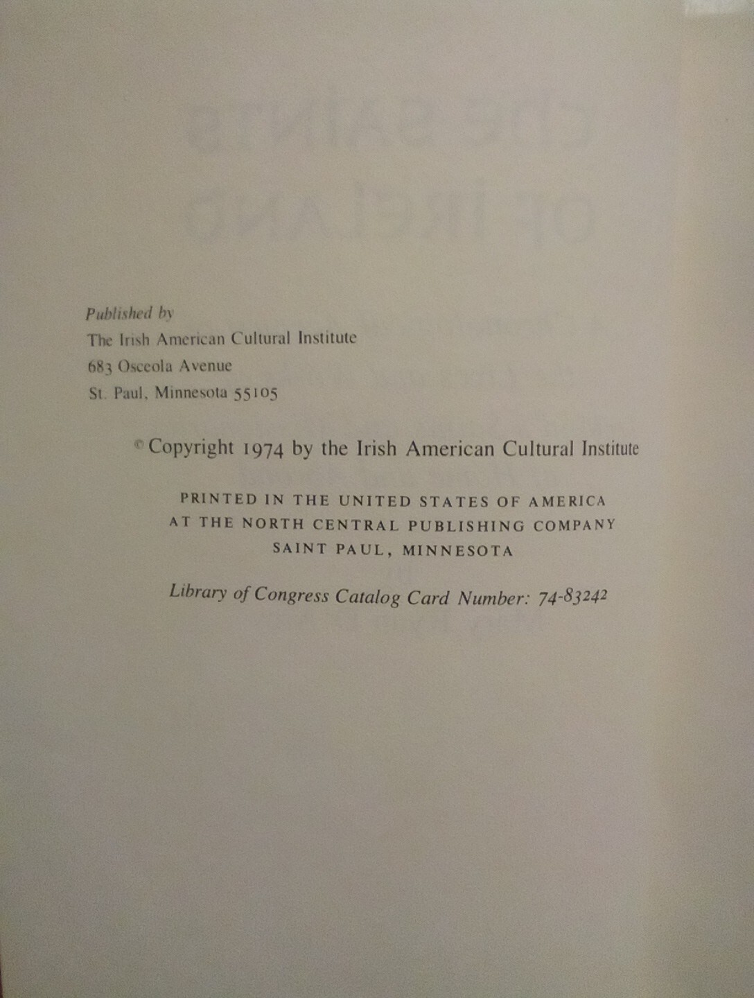 The Saints of Ireland A Chronological Account by Mary D’Arcy Signed 1st Ed HC